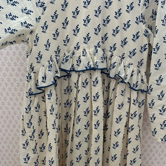 Pink Chicken Cream and Blue Floral Dress - Size 6 - Picture 3 of 6